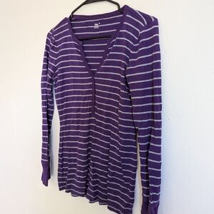 Purple striped Gap long sleeve
